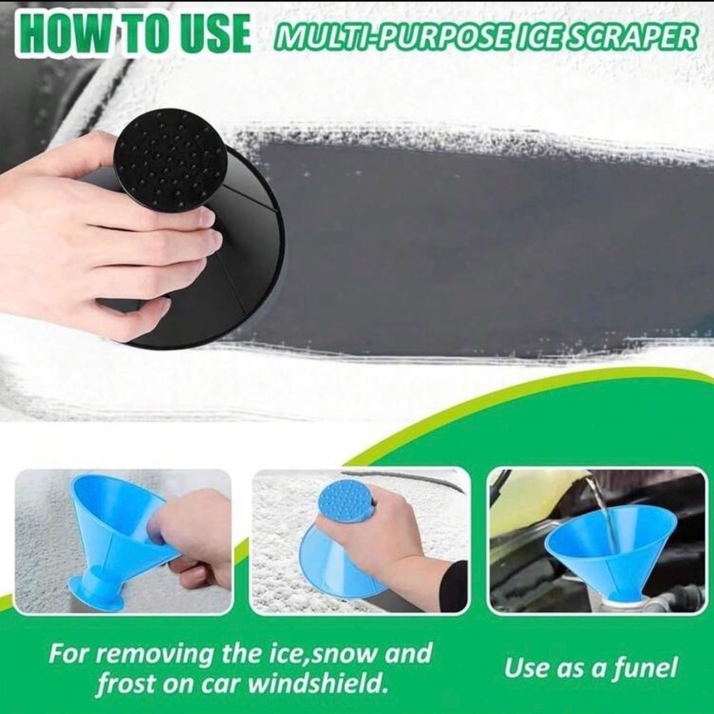 Red and Black Ice Scraper Cone for car windows ( no blue no green ) - Picture 3 of 10